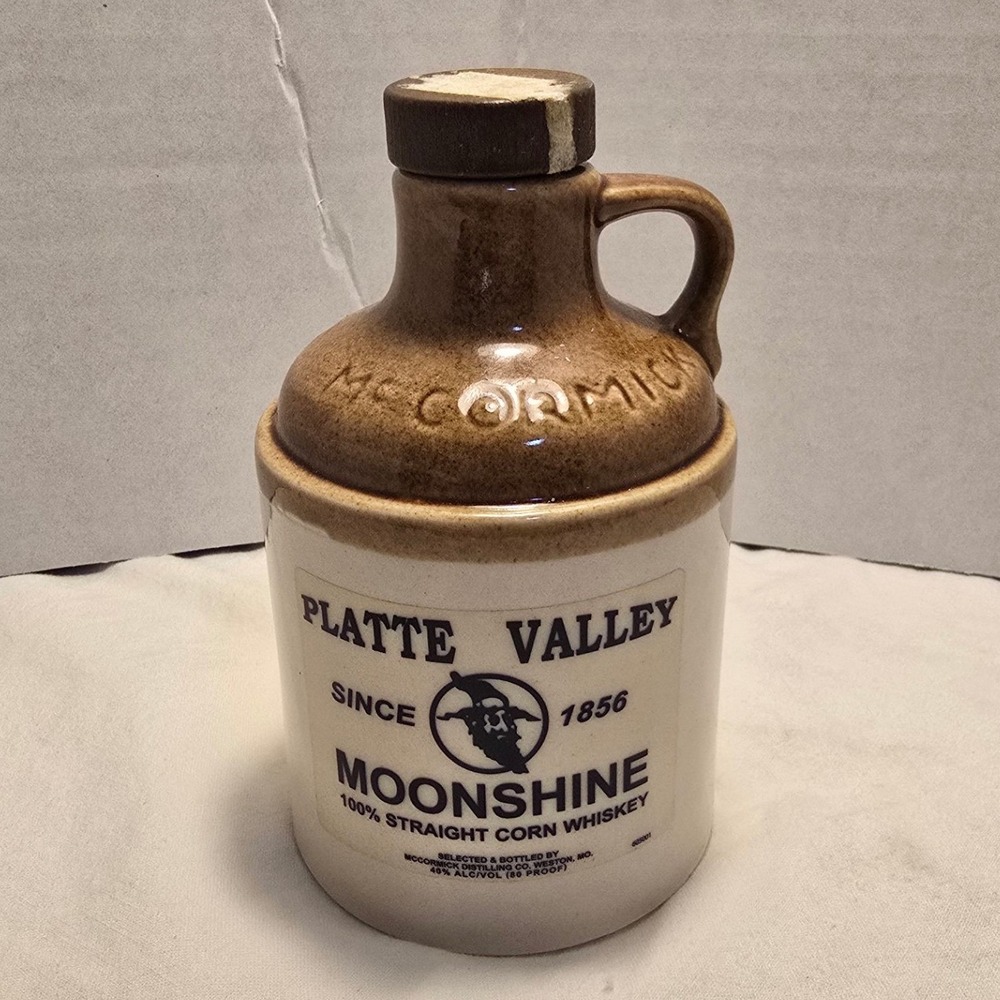 Platte Valley Moonshine‎ McCormick Ceramic Whiskey Jug with Cork Stopper 6 Inch